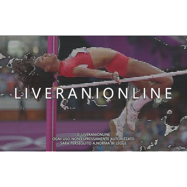 (120811) -- LONDON, Aug. 11, 2012 () -- Brigetta Barrett of USA competes in women\'s high jump final at London 2012 Olympic Games, London, Britain, Aug. 11, 2012. Brigetta Barrett won silver medal. (/Liao Yujie)(zgp) ©PHOTOSHOT/Agenzia Aldo Liverani Sas - ITALY ONLY - GIOCHI OLIMPICI, OLIMPIADI LONDRA 2012