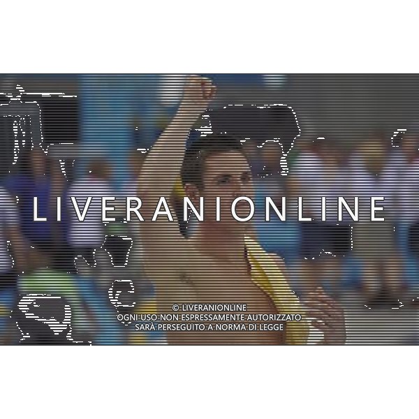 (120811) -- LONDON, Aug. 11, 2012 () -- David Boudia of the United States celebrates after the men\'s 10m platform final at London 2012 Olympic Games, London, Britain, Aug. 11, 2012. David Boudia of the United States won the gold medal of the event. (/Chen Xiaowei) ©PHOTOSHOT/Agenzia Aldo Liverani Sas - ITALY ONLY - GIOCHI OLIMPICI, OLIMPIADI LONDRA 2012