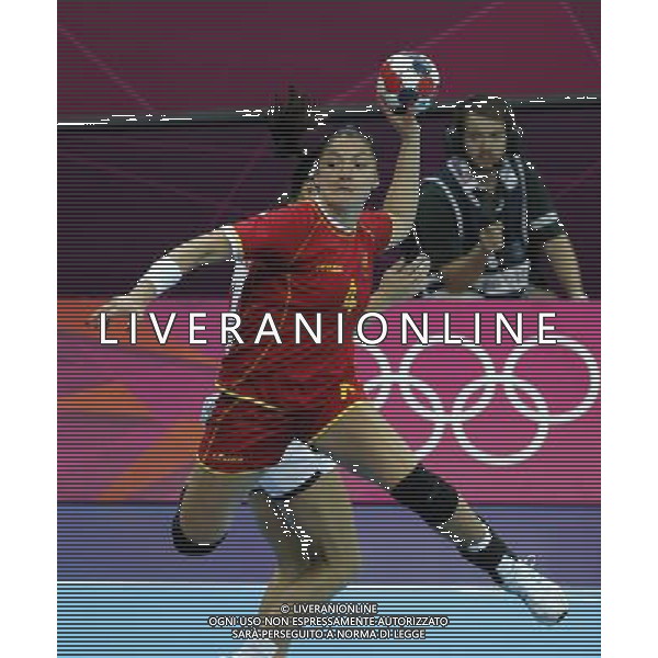 (120811) -- LONDON, Aug. 11, 2012 () -- Jovanka Radicevic of Montenegro shoots during women\'s handball gold medal match between Norway and Montenegro, at London 2012 Olympic Games in London, Britain, on August 11, 2012. Norway won the match 26-23 and won gold medal. (/Shen Bohan) (zgp) ©PHOTOSHOT/Agenzia Aldo Liverani Sas - ITALY ONLY - GIOCHI OLIMPICI, OLIMPIADI LONDRA 2012