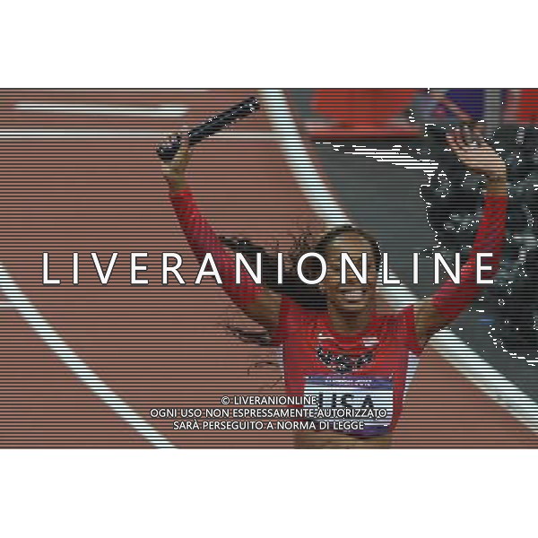 (120811) -- LONDON, Aug. 11, 2012 () -- Sanya Richards-Ross of U.S. celebrates after women\'s 4x400m relay final at London 2012 Olympic Games, London, Britain, Aug. 11, 2012. The U.S. team won gold medal in this event with 3:16.87. (/Li Gang)(zgp) ©PHOTOSHOT/Agenzia Aldo Liverani Sas - ITALY ONLY - GIOCHI OLIMPICI, OLIMPIADI LONDRA 2012