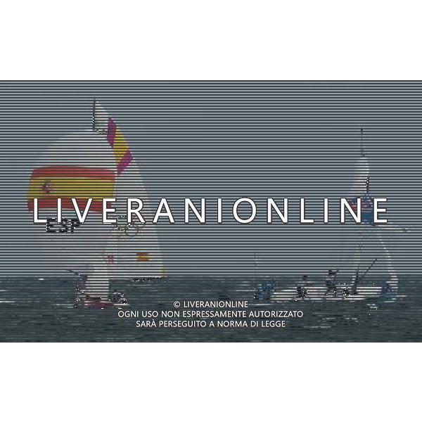 11.08.2012. Weymouth, Dorset, England. The Spanish team Compet with The Australian team during Elliott 6m Competition of sailing Event London 2012 Olympic Games The Spanish team Won Gold Medal Zeng Yi Britain London sailing Elliott 6m ©PHOTOSHOT/Agenzia Aldo Liverani Sas - ITALY ONLY - GIOCHI OLIMPICI, OLIMPIADI LONDRA 2012