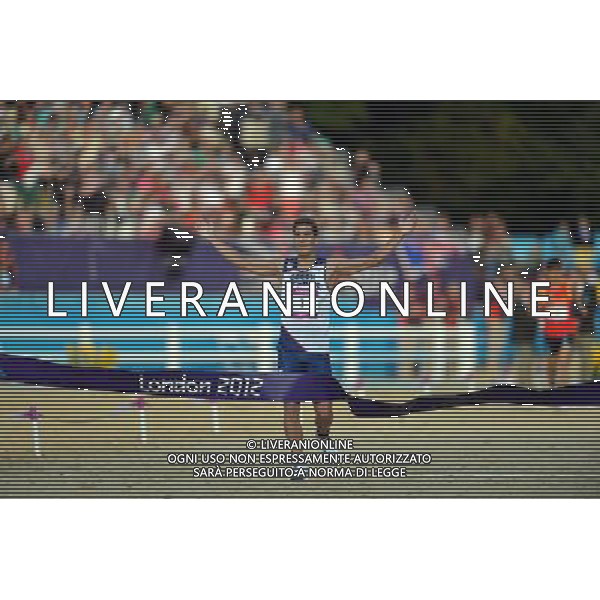 (120811) -- LONDON, Aug. 11, 2012 () -- David Svoboda of Czech Republic finishes in men\'s Modern Pentathlon combined competition, at London 2012 Olympic Games in London, Britain, on August 11, 2012. David Svoboda of Czech Republic won gold medal. (/Liu Dawei) (nxl) ©PHOTOSHOT/Agenzia Aldo Liverani Sas - ITALY ONLY - GIOCHI OLIMPICI, OLIMPIADI LONDRA 2012