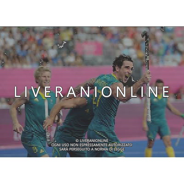 11.08.2012. London, England. Players of Australia Celebrate After Winning The Bronze Medal Match of Men s Hockey between Australia and Britain AT London 2012 Olympic Games London Britain Aug 11 2012 Australia Won The Match and claimed The Bronze Medal of The Event ©PHOTOSHOT/Agenzia Aldo Liverani Sas - ITALY ONLY - GIOCHI OLIMPICI, OLIMPIADI LONDRA 2012
