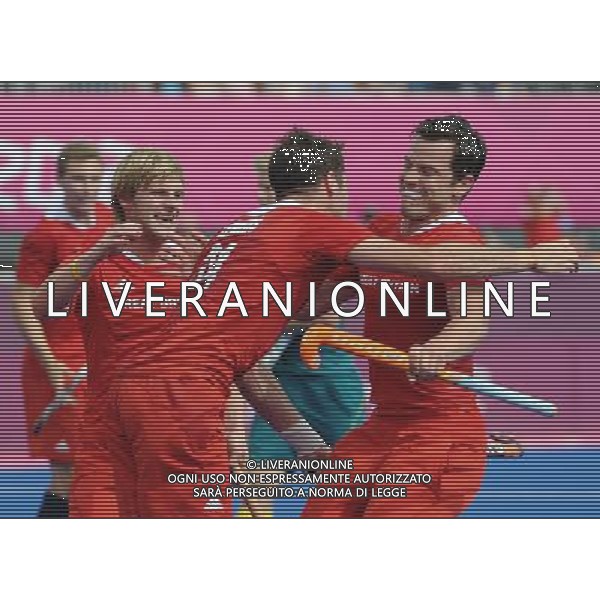 11.08.2012. London, England. Players of Britain Celebrates After scoring in the Bronze Medal Match of Mens Hockey between Australia and Britain London 2012 Olympic Games Australia Won The Match and claimed The Bronze Medal of The Event ©PHOTOSHOT/Agenzia Aldo Liverani Sas - ITALY ONLY - GIOCHI OLIMPICI, OLIMPIADI LONDRA 2012