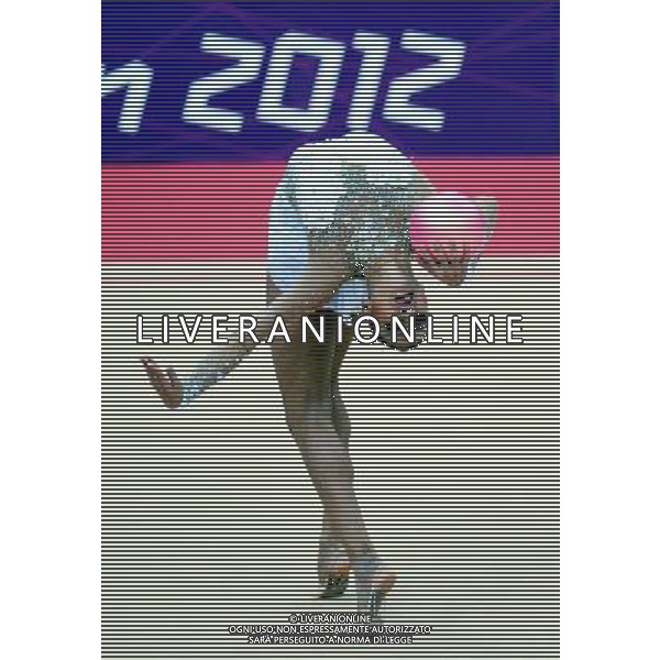 (120811) -- LONDON, Aug. 11, 2012 () -- Evgeniya Kanaeva of Russia competes in gymnastics rhythmic individual all-around event, at London 2012 Olympic Games in London, Britain, on August 11, 2012. Evgeniya Kanaeva of Russia won gold medal with 116.900. (/Yang Zongyou)(zgp) ©PHOTOSHOT/Agenzia Aldo Liverani Sas - ITALY ONLY - GIOCHI OLIMPICI, OLIMPIADI LONDRA 2012
