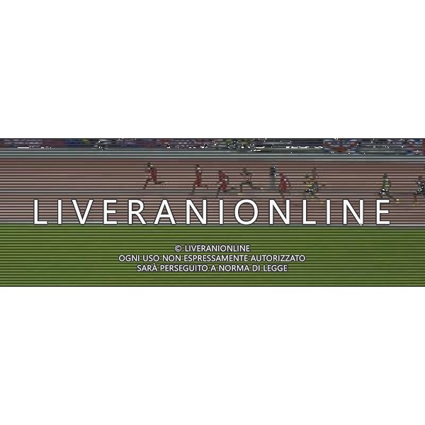 (120811) -- LONDON, Aug. 1, 2012 () -- Sprinters compete in men\'s 4x100m relay final at London 2012 Olympic Games, London, Britain, Aug. 11, 2012. The Jamaican team won gold medal with a new world record of 36.84. (/Qi Heng)(zgp) ©PHOTOSHOT/Agenzia Aldo Liverani Sas - ITALY ONLY - GIOCHI OLIMPICI, OLIMPIADI LONDRA 2012