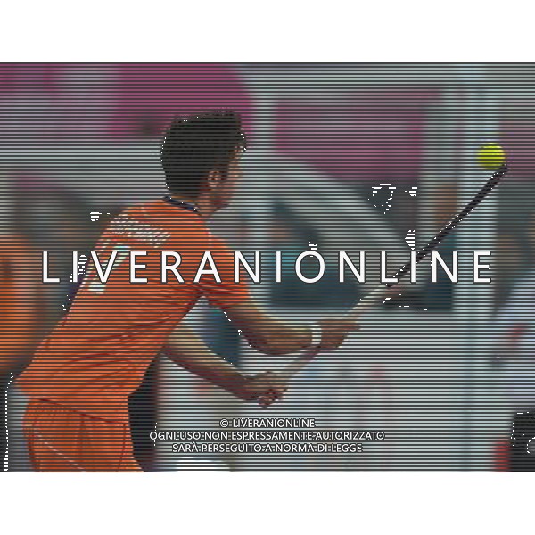 (120811) -- LONDON, Aug. 11, 2012 () -- Robbert Kemperman of the Netherlands controls the ball during the gold medal match of men\'s Hockey between the Netherlands and Germany at London 2012 Olympic Games, London, Britain, Aug. 11, 2012. Germany won the match 2-1 and claimed the gold medal. (/Wang Yuguo) ©PHOTOSHOT/Agenzia Aldo Liverani Sas - ITALY ONLY - GIOCHI OLIMPICI, OLIMPIADI LONDRA 2012
