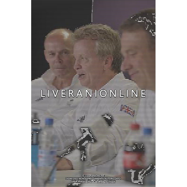 Team GB Delegation Leadership plus TeamGB medalist give end of Olympics Press Conference. Media Press Centre, Olympic Stadium, Olympic Park, Stratford. London : Team GB Deputy Chef de Mission Sir Clive Woodward, BOA Chairman Colin Moynihan, Team GB Chef de Mission Andy Hunt. ©photoshot/Agenzia Aldo Liverani Sas - ITALY ONLY - GIOCHI OLIMPICI, OLIMPIADI LONDRA 2012