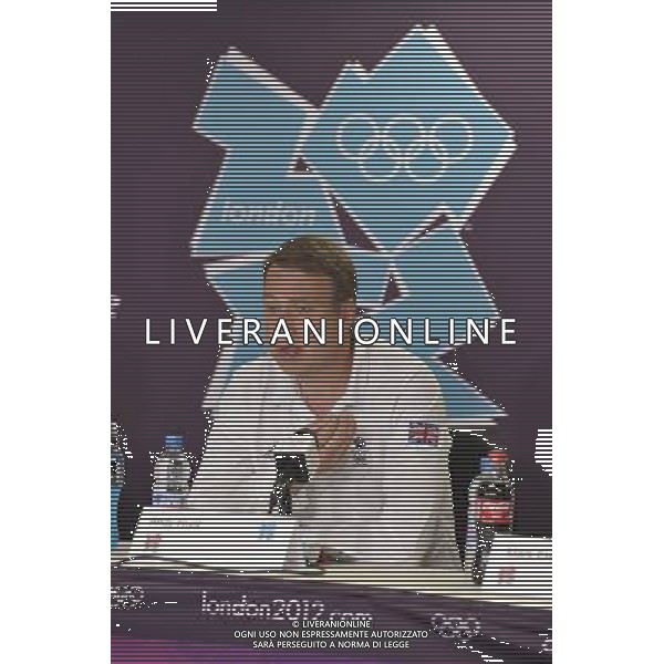 Team GB Delegation Leadership plus TeamGB medalist give end of Olympics Press Conference. Media Press Centre, Olympic Stadium, Olympic Park, Stratford. London : Team GB Chef de Mission Andy Hunt. ©photoshot/Agenzia Aldo Liverani Sas - ITALY ONLY - GIOCHI OLIMPICI, OLIMPIADI LONDRA 2012