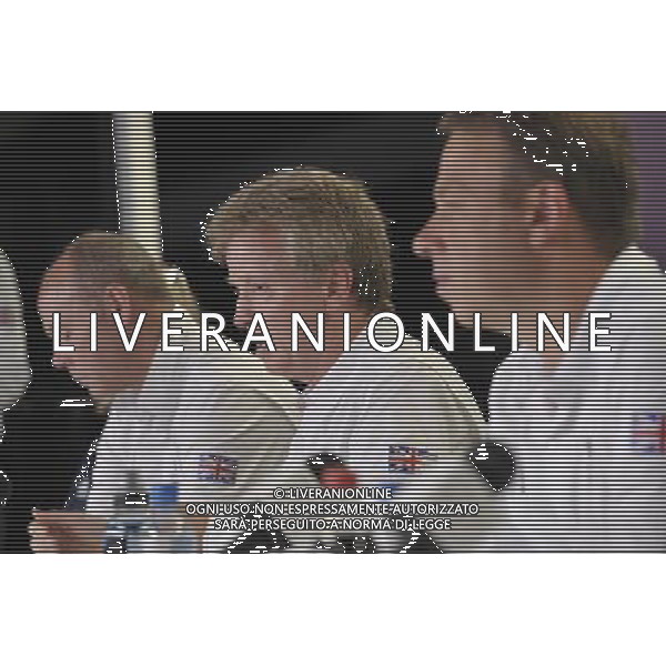 Team GB Delegation Leadership plus TeamGB medalist give end of Olympics Press Conference. Media Press Centre, Olympic Stadium, Olympic Park, Stratford. London : Team GB Deputy Chef de Mission Sir Clive Woodward, BOA Chairman Colin Moynihan, Team GB Chef de Mission Andy Hunt. ©photoshot/Agenzia Aldo Liverani Sas - ITALY ONLY - GIOCHI OLIMPICI, OLIMPIADI LONDRA 2012