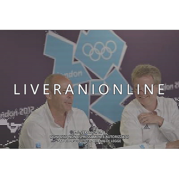 Team GB Delegation Leadership plus TeamGB medalist give end of Olympics Press Conference. Media Press Centre, Olympic Stadium, Olympic Park, Stratford. London : Team GB Deputy Chef de Mission Sir Clive Woodward and BOA Chairman Colin Moynihan. ©photoshot/Agenzia Aldo Liverani Sas - ITALY ONLY - GIOCHI OLIMPICI, OLIMPIADI LONDRA 2012