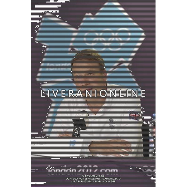 Team GB Delegation Leadership plus TeamGB medalist give end of Olympics Press Conference. Media Press Centre, Olympic Stadium, Olympic Park, Stratford. London : Team GB Chef de Mission Andy Hunt. ©photoshot/Agenzia Aldo Liverani Sas - ITALY ONLY - GIOCHI OLIMPICI, OLIMPIADI LONDRA 2012