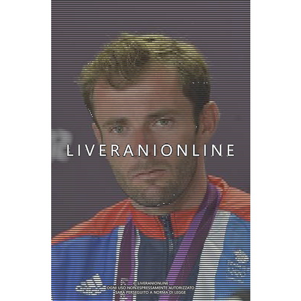 Team GB Delegation Leadership plus TeamGB medalist give end of Olympics Press Conference. Media Press Centre, Olympic Stadium, Olympic Park, Stratford. London : Nick Dempsey Silver medalist, Sailing Men\'s RS-X ©photoshot/Agenzia Aldo Liverani Sas - ITALY ONLY - GIOCHI OLIMPICI, OLIMPIADI LONDRA 2012