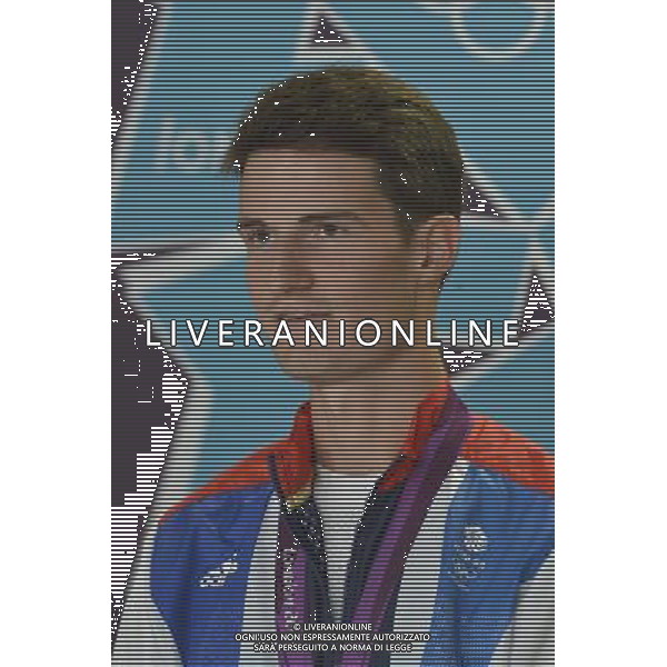 Team GB Delegation Leadership plus TeamGB medalist give end of Olympics Press Conference. Media Press Centre, Olympic Stadium, Olympic Park, Stratford. London : Pete Wilson Gold medalist, Shooting Men\'s Double Trap. ©photoshot/Agenzia Aldo Liverani Sas - ITALY ONLY - GIOCHI OLIMPICI, OLIMPIADI LONDRA 2012