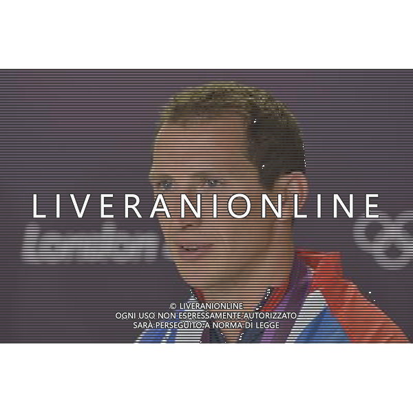 Team GB Delegation Leadership plus TeamGB medalist give end of Olympics Press Conference. Media Press Centre, Olympic Stadium, Olympic Park, Stratford. London : Ed Mckeever Gold medalist, Canoe Sprint Men\'s Kayak Single (K) 200m ©photoshot/Agenzia Aldo Liverani Sas - ITALY ONLY - GIOCHI OLIMPICI, OLIMPIADI LONDRA 2012