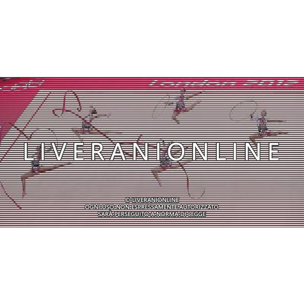 (120812) -- LONDON, Aug. 12, 2012 () -- The Italian team performs during the Group All-Around competition of Gymnastics Rhythmic event, at London 2012 Olympic Games in London, Britain, on August 12, 2012. Italy won bronze medal. (/Chen Jianli) (nxl) ©photoshot/Agenzia Aldo Liverani Sas - ITALY ONLY - GIOCHI OLIMPICI, OLIMPIADI LONDRA 2012