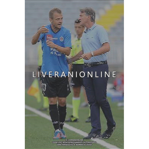 Coppa Italia TIM - 2¡ Turno Novara 12-08-2012 Novara - Lumezzane nella foto: Daniel Jensen (Novara) a SX e Attilio Tesser allenatore del Novara foto Roberto Garavaglia - ag. Aldo Liverani sas