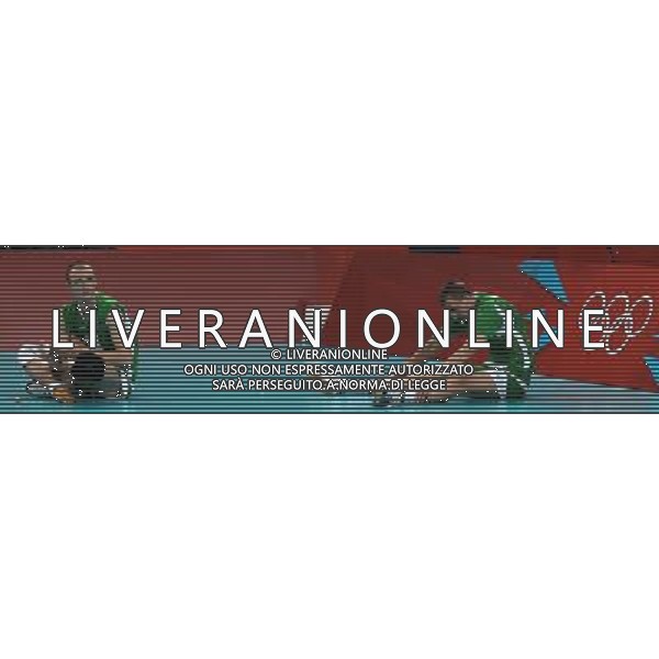 (120812) -- LONDON, Aug. 12, 2012 () -- Bulgarian players are pictured after losing in men\'s volleyball bronze medal match between Italy and Bulgaria, at London 2012 Olympic Games in London, Britain, on August 12, 2012. Italy won 3-1. (/Wang Lili) (nxl) ITALY ONLY - GIOCHI OLIMPICI, OLIMPIADI LONDRA 2012