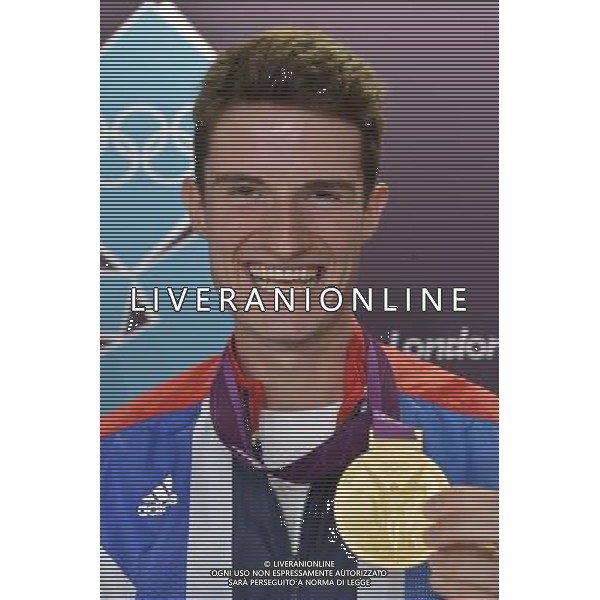 Team GB Delegation Leadership plus TeamGB medalist give end of Olympics Press Conference. Media Press Centre, Olympic Stadium, Olympic Park, Stratford. London : Pete Wilson Gold medalist, Shooting Men\'s Double Trap. ©PHOTOSHOT/AGENZIA ALDO LIVERANI SAS - ITALY ONLY - GIOCHI OLIMPICI, OLIMPIADI LONDRA 2012