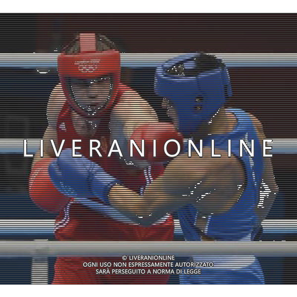 (120812) -- LONDON, Aug. 12, 2012 () -- Egor Mekhontcev of Russia (in red) competes with Adilbek Niyazymbetov of Kazakhstan in men\'s boxing light heavy (81kg) gold medal contest, at London 2012 Olympic Games in London, Britain, on August 12, 2012. Egor Mekhontcev of Russia won gold medal. (/Guo Yong) (nxl) ©PHOTOSHOT/AGENZIA ALDO LIVERANI SAS - ITALY ONLY - GIOCHI OLIMPICI, OLIMPIADI LONDRA 2012