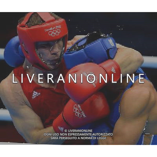 (120812) -- LONDON, Aug. 12, 2012 () -- Egor Mekhontcev of Russia (in red) competes with Adilbek Niyazymbetov of Kazakhstan in men\'s boxing light heavy (81kg) gold medal contest, at London 2012 Olympic Games in London, Britain, on August 12, 2012. Egor Mekhontcev of Russia won gold medal. (/Gesang Dawa) (nxl) ©PHOTOSHOT/AGENZIA ALDO LIVERANI SAS - ITALY ONLY - GIOCHI OLIMPICI, OLIMPIADI LONDRA 2012