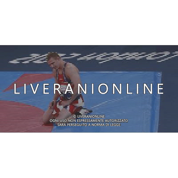 (120812) -- LONDON, Aug. 12, 2012 () -- Jacob Stephen Varner of USA (in red) celebrates after defeating Valerii Andriitsev of Ukraine during men\'s wrestling freestyle 96kg gold medal contest, at London 2012 Olympic Games in London, Britain, on August 12, 2012. Jacob Stephen Varner of USA won gold medal. (/Jin Liwang) (nxl) ©PHOTOSHOT/AGENZIA ALDO LIVERANI SAS - ITALY ONLY - GIOCHI OLIMPICI, OLIMPIADI LONDRA 2012