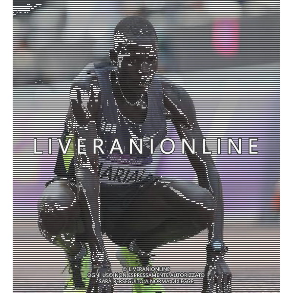 (120812) -- LONDON, Aug. 12, 2012 () -- IOA Guor Marial takes part in men\'s marathon competition, at London 2012 Olympic Games in London, Britain, on August 12, 2012. IOA Guor Marial finished 47th. (/Liao Yujie) (nxl) ©PHOTOSHOT/AGENZIA ALDO LIVERANI SAS - ITALY ONLY - GIOCHI OLIMPICI, OLIMPIADI LONDRA 2012