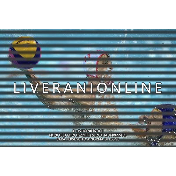 (120812) -- LONDON, Aug. 12, 2012 () -- Vladimir Gojkovic (L) of Montenegro is challenged during men\'s water polo bronze medal match against Serbia at London 2012 Olympic Games in London, Britain, August 12, 2012. Serbia won the match and claimed the bronze medal of the event. (/Yang Lei) ©PHOTOSHOT/AGENZIA ALDO LIVERANI SAS - ITALY ONLY - GIOCHI OLIMPICI, OLIMPIADI LONDRA 2012