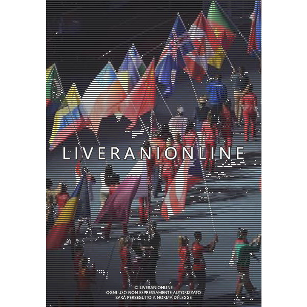 (120812) -- LONDON, Aug. 12, 2012 () -- Athletes holding their national flags parade into the Olympic Stadium at the Closing Ceremony of the London 2012 Olympic Games in London, Britain, August 12, 2012. (/Wang Qingqin) (zgp) ©PHOTOSHOT/AGENZIA ALDO LIVERANI SAS - ITALY ONLY - CERIMONIA DI CHIUSURA DEI GIOCHI OLIMPICI, OLIMPIADI LONDRA 2012