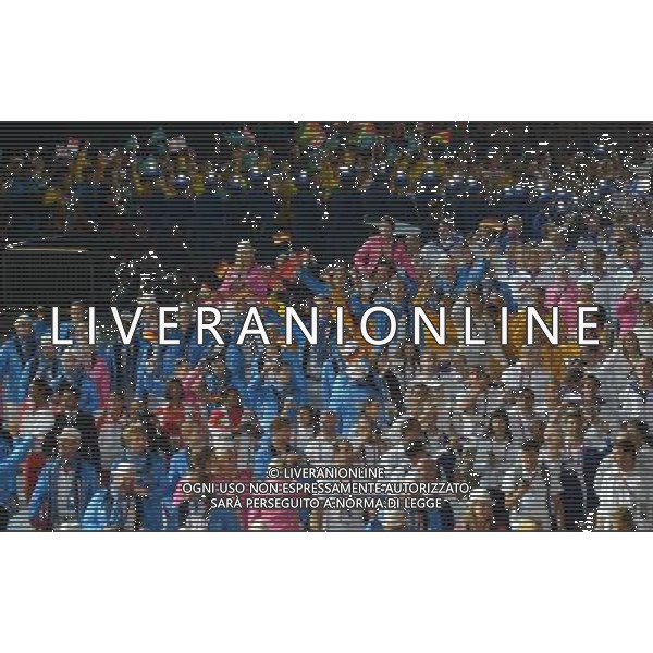 (120812) -- LONDON, Aug. 12, 2012 () -- Photo taken on August 12, 2012 shows athletes parading into the stadium during the closing ceremony of the London 2012 Olympic Games at the Olympic Stadium in London, Britain. (/Cheng Min) (lm) ©PHOTOSHOT/AGENZIA ALDO LIVERANI SAS - ITALY ONLY - CERIMONIA DI CHIUSURA DEI GIOCHI OLIMPICI, OLIMPIADI LONDRA 2012