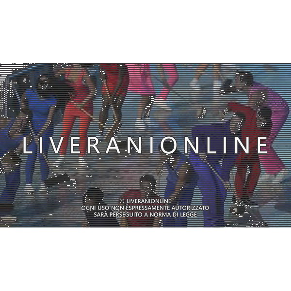 (120812) -- LONDON, Aug. 12, 2012 () -- Photo taken on August 12, 2012 shows the performance during the closing ceremony of the London 2012 Olympic Games at the Olympic Stadium in London, Britain. (/Cheng Min) (lm) ©PHOTOSHOT/AGENZIA ALDO LIVERANI SAS - ITALY ONLY - CERIMONIA DI CHIUSURA DEI GIOCHI OLIMPICI, OLIMPIADI LONDRA 2012