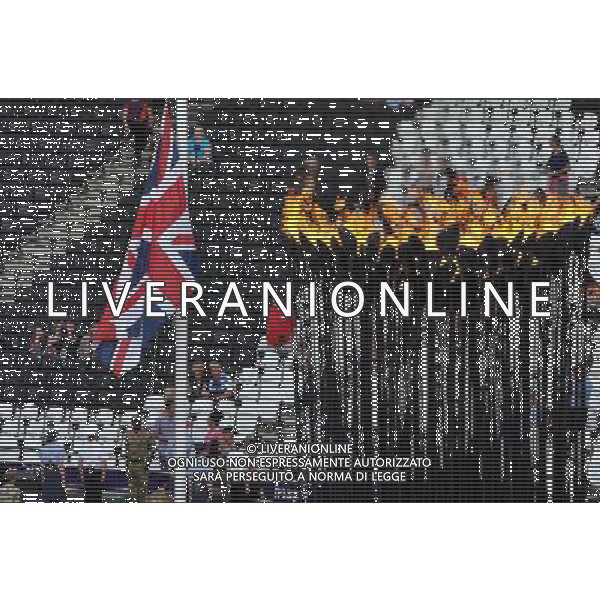 (120812) -- LONDON, Aug. 12, 2012 () -- Staff members make last-minute preparation for the Closing Ceremony of the London 2012 Olympic Games at the Olympic Stadium in London, Britain, August 12, 2012. (/Wang Qingqin) (zgp) ©PHOTOSHOT/AGENZIA ALDO LIVERANI SAS - ITALY ONLY - CERIMONIA DI CHIUSURA DEI GIOCHI OLIMPICI, OLIMPIADI LONDRA 2012