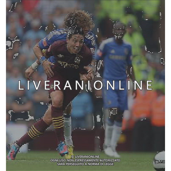 Action picture involving David Luiz of Chelsea and Manchester City\'s Sam Nasri . during the FA Community Shield between Chelsea and Manchester City at Villa Park in Birmingham on 12/08/2012. ©IPS Photo Agency.Thatched Cottage - Wretham - Thetford .Norfolk IP24 1RH - .TEL 01953 499403. -Personal mobile: 07973 308 835 . AG ALDO LIVERABI S A S ONLYITALY