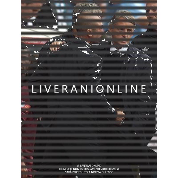 Manchester City\'s Manager Roberto Mancini and Roberto Di Matteo Manager of Chelsea at the end of the FA Community Shield between Chelsea and Manchester City at Villa Park in Birmingham on 12/08/2012. ©IPS Photo Agency.Thatched Cottage - Wretham - Thetford .Norfolk IP24 1RH - .TEL 01953 499403. -Personal mobile: 07973 308 835 . AG ALDO LIVERABI S A S ONLYITALY