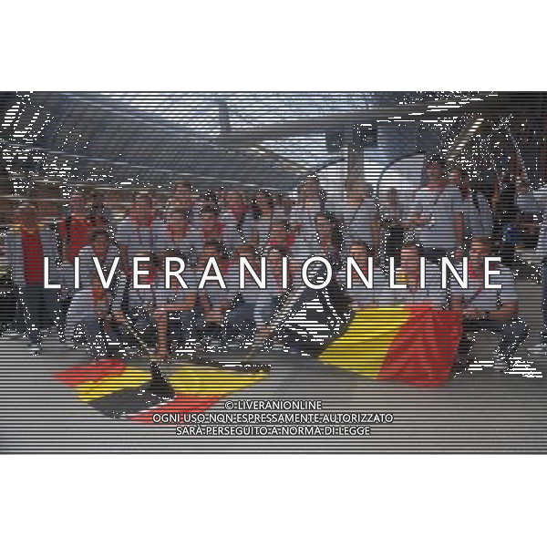 The Belgian Olympic Team departing the Eurostar Terminal on their return home. ©photoshot/Agenzia Aldo Liverani Sas - ITALY ONLY - La squadra olimpica Belga vincitori delle medaglie olimpiche alle olimpiadi di Londra, in partenza dal terminal dell\'Eurostar per il loro ritorno a casa in Belgio.
