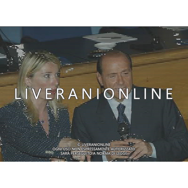 BRESCIA AUDITORIUM CALINI 05/06/2003 CANDIDATURA DI VIVIANA BECCALOSSI ALLE AMMINISTRATIVE SOSTENUTA DALLA CASA DELLE LIBERTA\' NELLA FOTO VIVIANA BECCALOSSI E SILVIO BERLUSCONI FOTO FILIPPO VENEZIA/AGENZIA ALDO LIVERANI