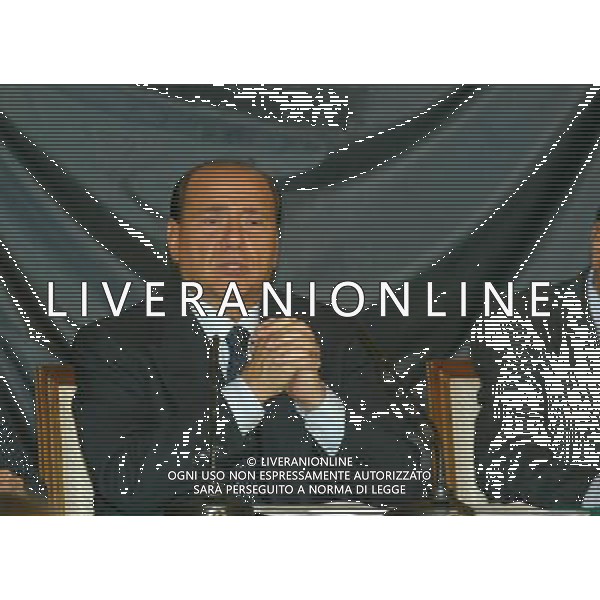 BRESCIA AUDITORIUM CALINI 05/06/2003 CANDIDATURA DI VIVIANA BECCALOSSI ALLE AMMINISTRATIVE SOSTENUTA DALLA CASA DELLE LIBERTA\' NELLA FOTO SILVIO BERLUSCONI FOTO FILIPPO VENEZIA/AGENZIA ALDO LIVERANI
