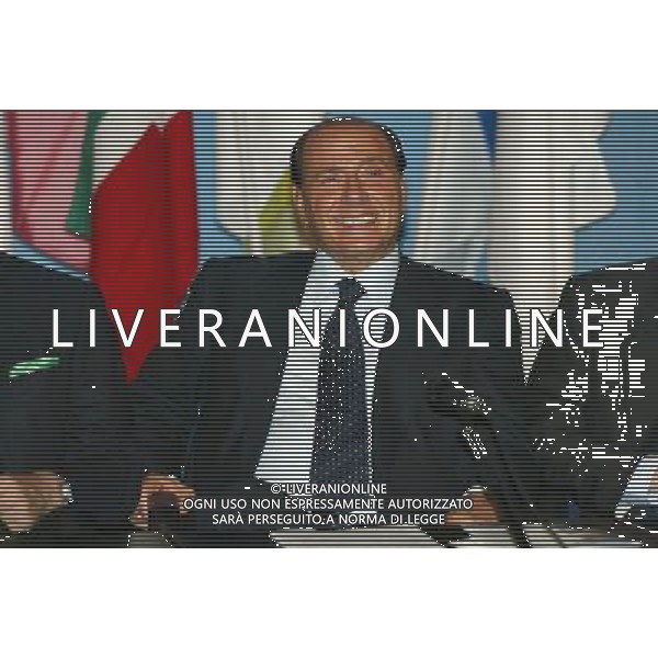 BRESCIA AUDITORIUM CALINI 05/06/2003 CANDIDATURA DI VIVIANA BECCALOSSI ALLE AMMINISTRATIVE SOSTENUTA DALLA CASA DELLE LIBERTA\' NELLA FOTO SILVIO BERLUSCONI FOTO FILIPPO VENEZIA/AGENZIA ALDO LIVERANI