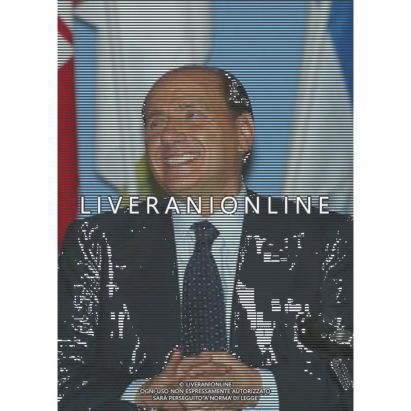 BRESCIA AUDITORIUM CALINI 05/06/2003 CANDIDATURA DI VIVIANA BECCALOSSI ALLE AMMINISTRATIVE SOSTENUTA DALLA CASA DELLE LIBERTA\' NELLA FOTO SILVIO BERLUSCONI FOTO FILIPPO VENEZIA/AGENZIA ALDO LIVERANI