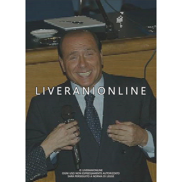 BRESCIA AUDITORIUM CALINI 05/06/2003 CANDIDATURA DI VIVIANA BECCALOSSI ALLE AMMINISTRATIVE SOSTENUTA DALLA CASA DELLE LIBERTA\' NELLA FOTO SILVIO BERLUSCONI FOTO FILIPPO VENEZIA/AGENZIA ALDO LIVERANI