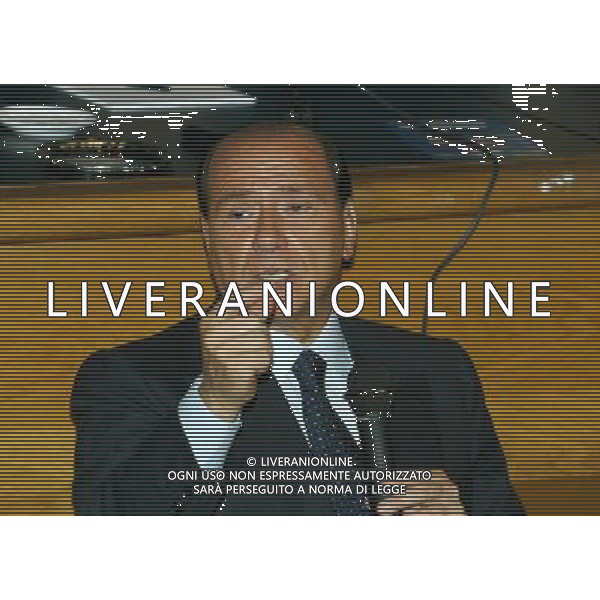 BRESCIA AUDITORIUM CALINI 05/06/2003 CANDIDATURA DI VIVIANA BECCALOSSI ALLE AMMINISTRATIVE SOSTENUTA DALLA CASA DELLE LIBERTA\' NELLA FOTO SILVIO BERLUSCONI FOTO FILIPPO VENEZIA/AGENZIA ALDO LIVERANI