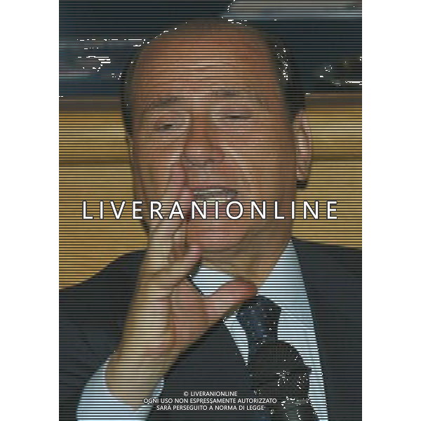 BRESCIA AUDITORIUM CALINI 05/06/2003 CANDIDATURA DI VIVIANA BECCALOSSI ALLE AMMINISTRATIVE SOSTENUTA DALLA CASA DELLE LIBERTA\' NELLA FOTO SILVIO BERLUSCONI FOTO FILIPPO VENEZIA/AGENZIA ALDO LIVERANI