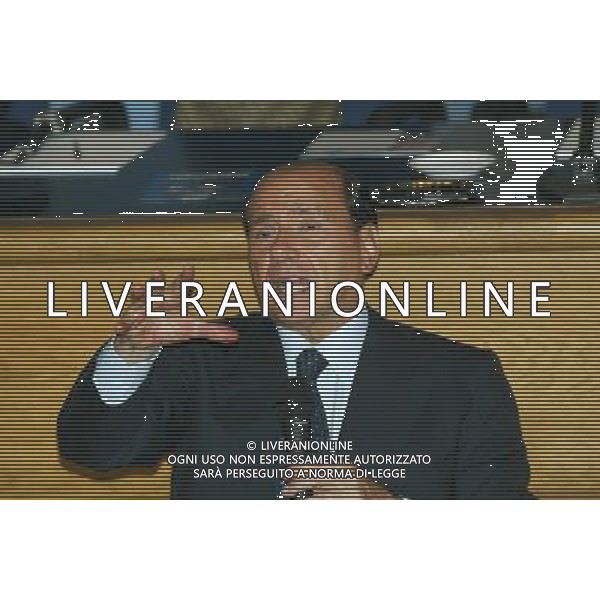 BRESCIA AUDITORIUM CALINI 05/06/2003 CANDIDATURA DI VIVIANA BECCALOSSI ALLE AMMINISTRATIVE SOSTENUTA DALLA CASA DELLE LIBERTA\' NELLA FOTO SILVIO BERLUSCONI FOTO FILIPPO VENEZIA/AGENZIA ALDO LIVERANI