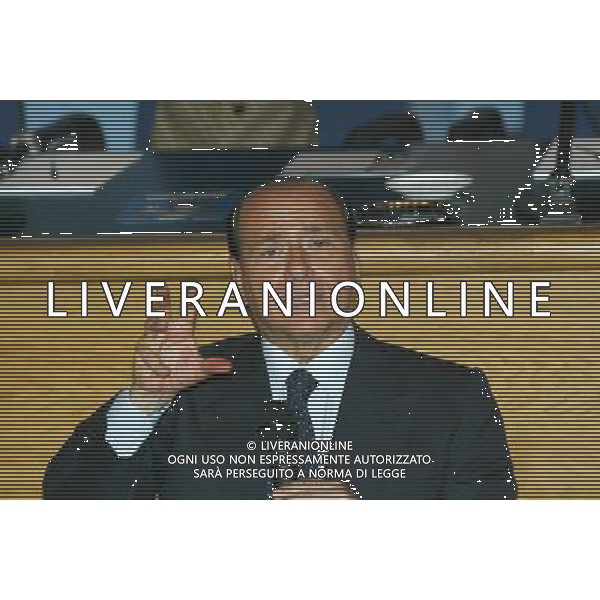 BRESCIA AUDITORIUM CALINI 05/06/2003 CANDIDATURA DI VIVIANA BECCALOSSI ALLE AMMINISTRATIVE SOSTENUTA DALLA CASA DELLE LIBERTA\' NELLA FOTO SILVIO BERLUSCONI FOTO FILIPPO VENEZIA/AGENZIA ALDO LIVERANI