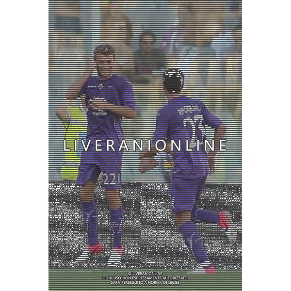 FIRENZE, 18 AGOSTO 2012 FIORENTINA NOVARA COPPA ITALIA 2012 2013 NELLA FOTO ESULTANZA DI LJAJIC DOPO IL SUO GOL DELL\'1-0 FOTO STEFANO D\'ERRICO/AG. ALDO LIVERANI S.A.S.