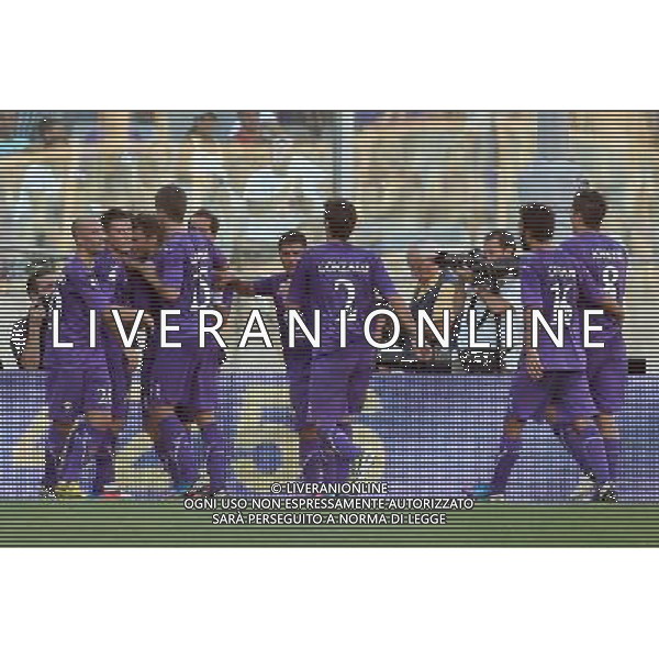 FIRENZE, 18 AGOSTO 2012 FIORENTINA NOVARA COPPA ITALIA 2012 2013 NELLA FOTO ESULTANZA DELLA FIORENTINA DOPO IL GOL DELL\'1-0 DI LJAJIC FOTO STEFANO D\'ERRICO/AG. ALDO LIVERANI S.A.S.