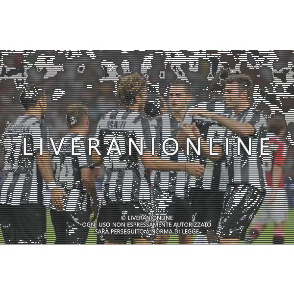 MILANO, 19-08-2012 / å©FOTO GIORGIO RAVEZZANI TROFEO LUIGI BERLUSCONI MILAN-JUVENTUS NELLA FOTO: ESULTANZA DOPO GOAL ALESSANDRO MATRI /Agenzia Aldo Liverani Sas