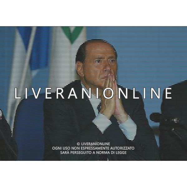 BRESCIA AUDITORIUM CALINI 05/06/2003 CANDIDATURA DI VIVIANA BECCALOSSI ALLE AMMINISTRATIVE SOSTENUTA DALLA CASA DELLE LIBERTA\' NELLA FOTO SILVIO BERLUSCONI FOTO FILIPPO VENEZIA/AGENZIA ALDO LIVERANI