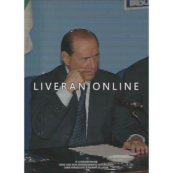 BRESCIA AUDITORIUM CALINI 05/06/2003 CANDIDATURA DI VIVIANA BECCALOSSI ALLE AMMINISTRATIVE SOSTENUTA DALLA CASA DELLE LIBERTA\' NELLA FOTO SILVIO BERLUSCONI FOTO FILIPPO VENEZIA/AGENZIA ALDO LIVERANI
