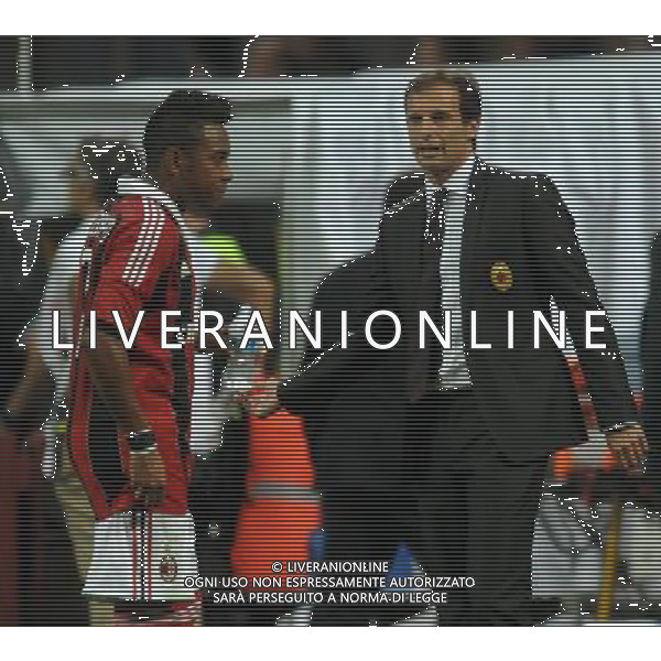 MILANO, 19-08-2012 / ©FOTO GIORGIO RAVEZZANI TROFEO LUIGI BERLUSCONI MILAN-JUVENTUS NELLA FOTO: ROBINHO - MASSIMILIANO ALLEGRI AG ALDO LIVERANI S A S